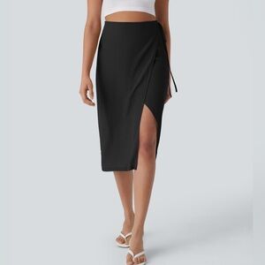 NWT Halara High-Waisted Tie Wrap Midi Skirt